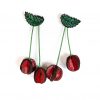 Pendientes de Cerezas en Cuero Artesanal para Mujer Pendientes de Cerezas en Cuero Artesanal
