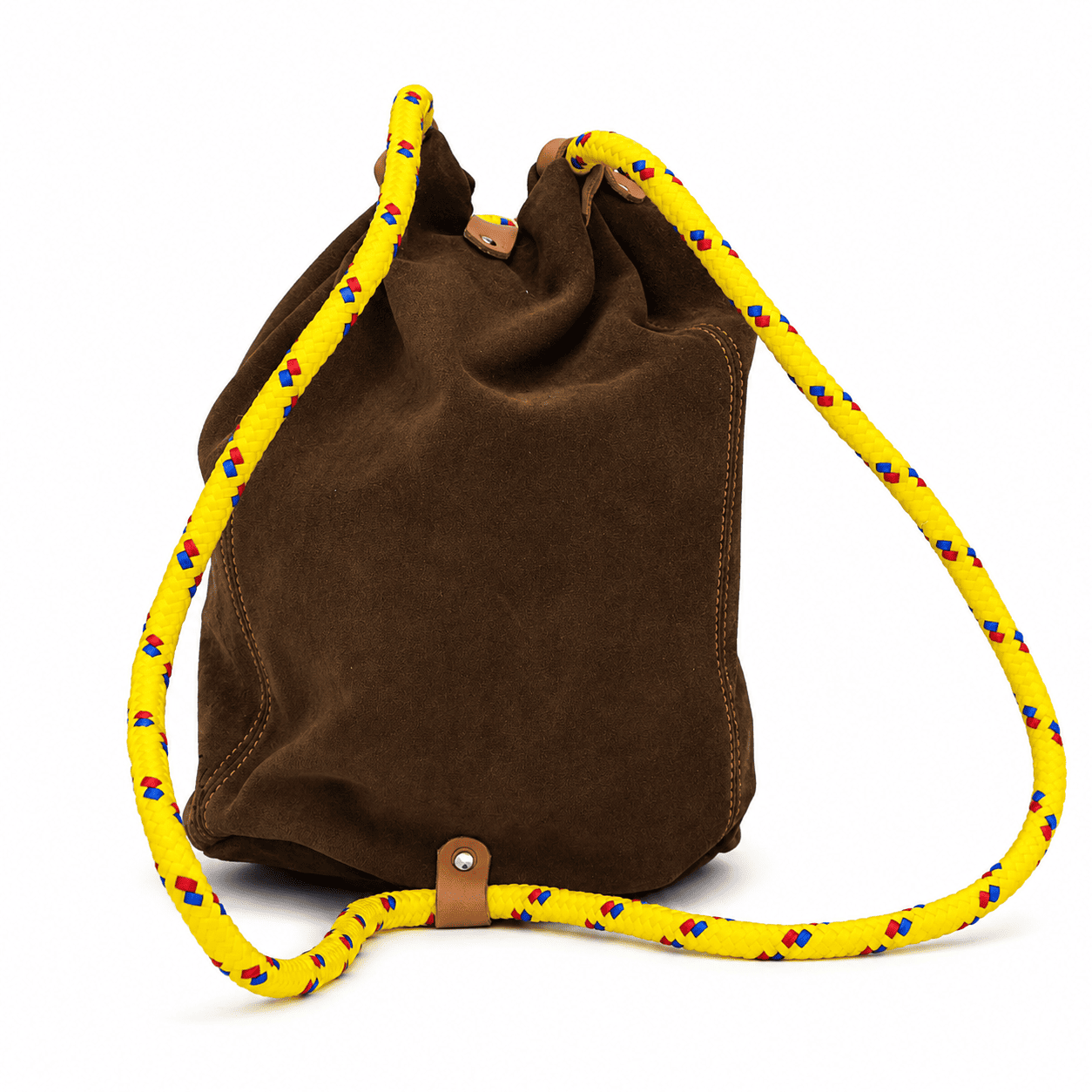 mochila de piel artesanal marrón