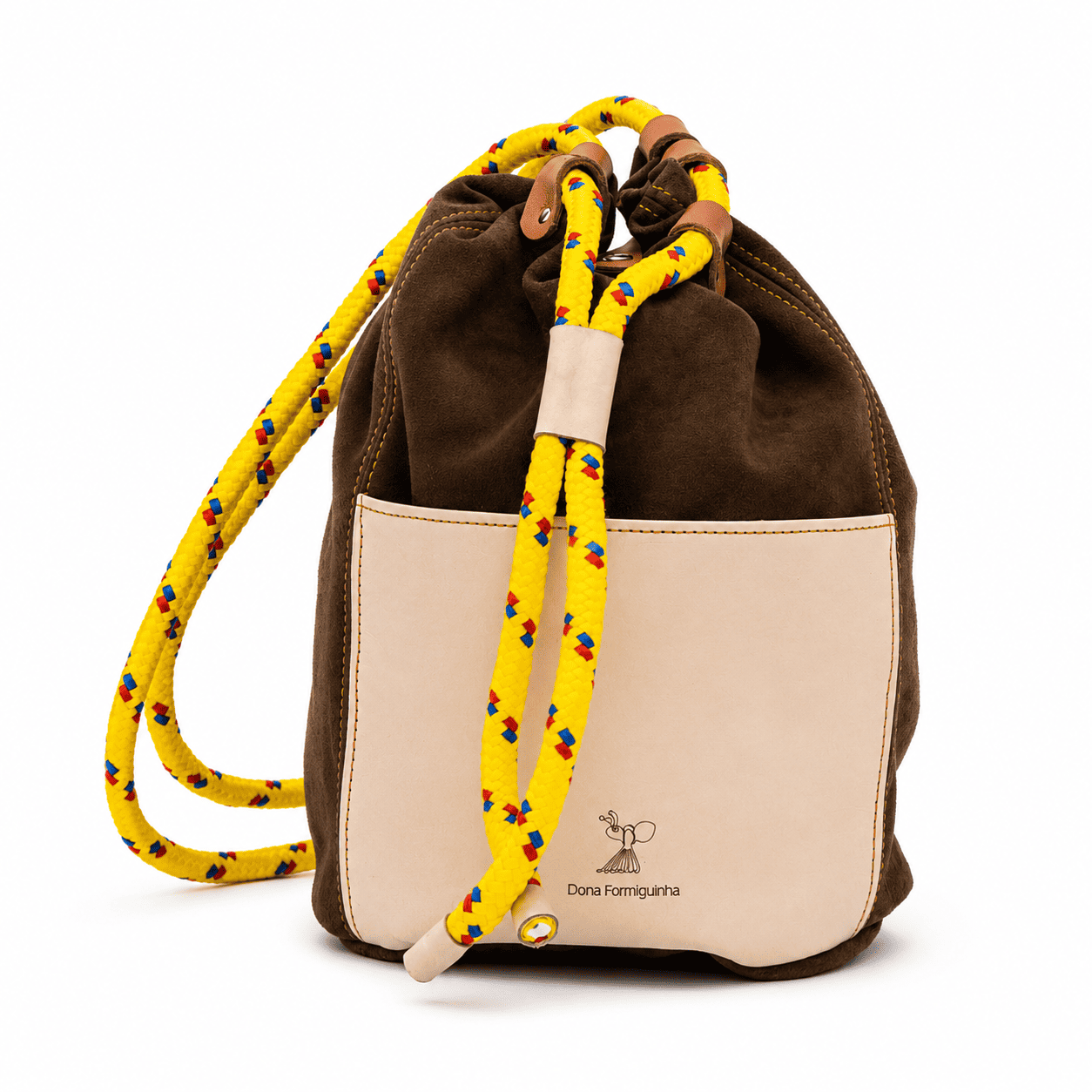 mochila de piel artesanal marrón