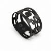 pulsera geométrica negra de cuero Pulsera Geométrica Negra de Cuero Artesanal