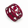 pulsera geométrica roja de cuero