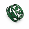 pulsera geométrica verde de cuero